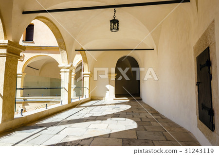 Courtyard in Castle Pieskowa Skala, Poland Courtyard in Castle Pieskowa Skala, Poland 31243119