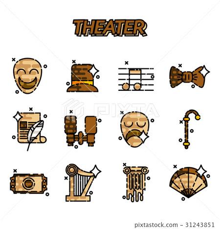 Theater flat icons set Theater flat icons set 31243851