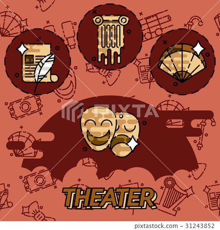 Theater flat concept icons Theater flat concept icons 31243852