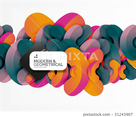 Abstract color geometric round shapes on white 31243907