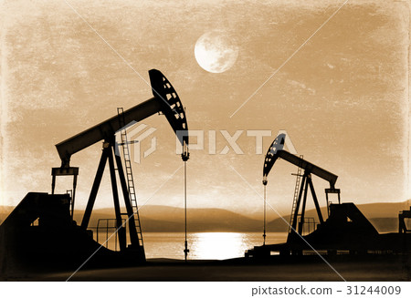 old photo of working oil pumps 31244009
