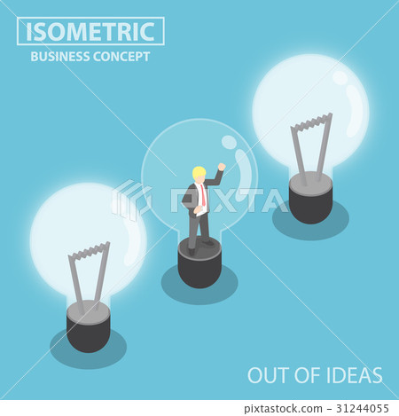 Businessman Trapping Inside Broken Light Bulb Businessman Trapping Inside Broken Light Bulb 31244055