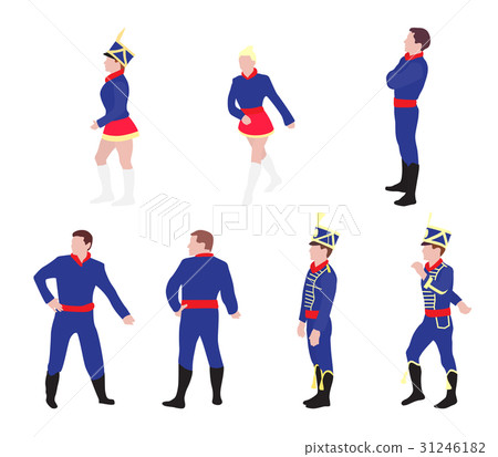 Man and woman in old, beautiful form of guard 31246182