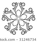 Large single flower. Black and white ornament 31246734