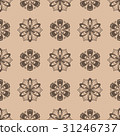 Floral seamless pattern. Brown flower elements 31246737