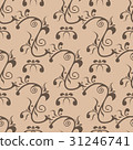 Floral seamless pattern. Brown flower elements 31246741