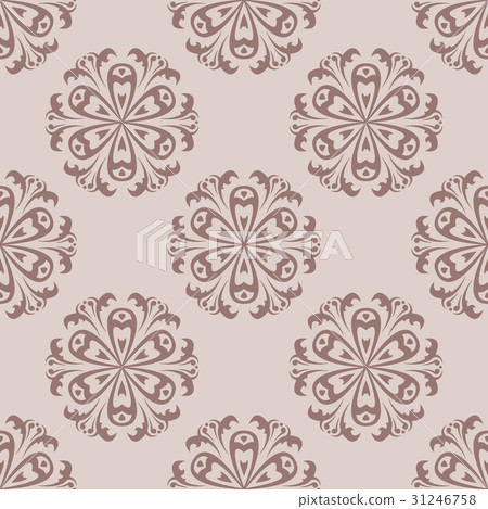 Floral seamless pattern. Brown flower elements 31246758