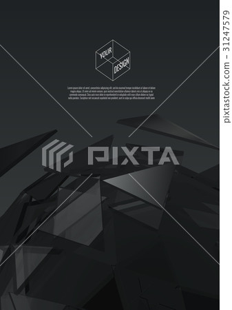 Abstract triangle sphere on black BG 31247579