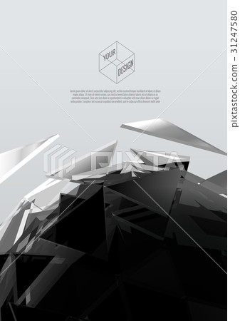 Abstract triangle sphere on white BG 31247580