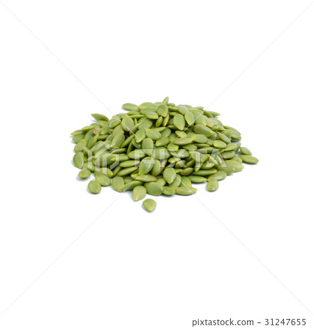 Green seed white popinac on white background Green seed white popinac on white background 31247655
