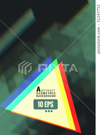 Green triangular stripe move on dark BG 31247752