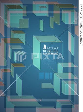 Abstract cube composition in retro design Abstract cube composition in retro design 31247775