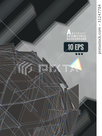 Abstract triangular sphere on gray space BG 31247784