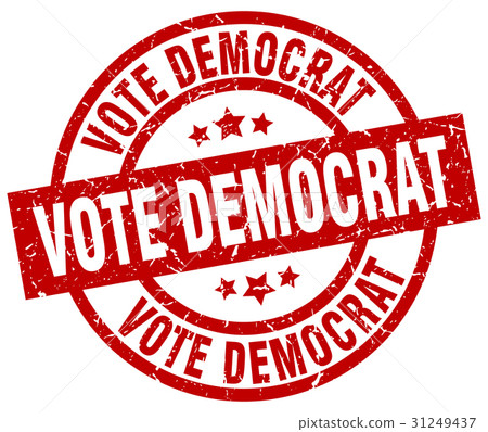 vote democrat round red grunge stamp vote democrat round red grunge stamp 31249437