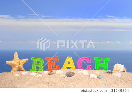 Beach letters on a beach sand Beach letters on a beach sand 31249864
