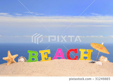 Beach letters on a beach sand Beach letters on a beach sand 31249865