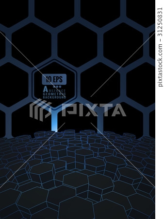 Abstract hexagonal on black background - Stock Illustration [31250831 ...