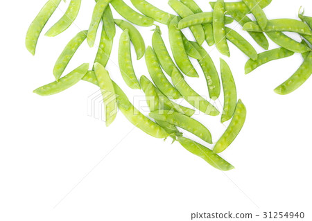 Green peas, sugar Pea on white background 31254940