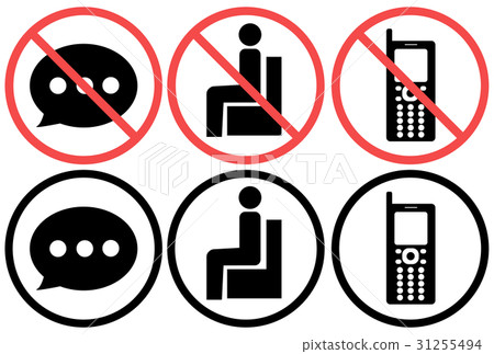 Sit-in cell phone talking use prohibition illustration notice 31255494