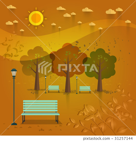 summer day park. natural landscape flat style summer day park. natural landscape flat style 31257144