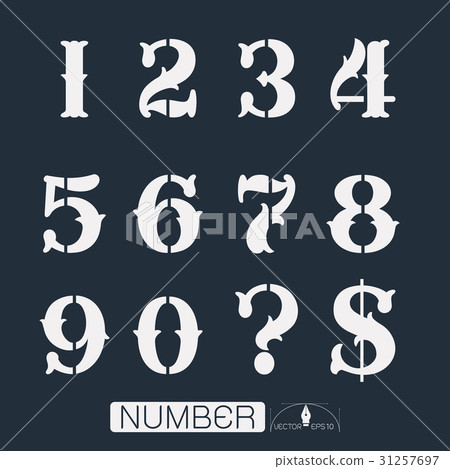 Numbers set Vector 31257697