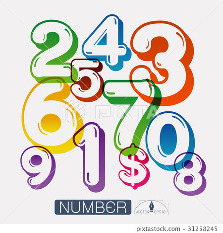 Numbers set Vector Numbers set Vector 31258245