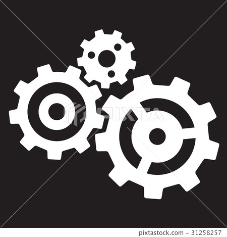 Three gears isolated on black background Three gears isolated on black background 31258257
