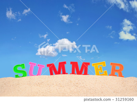 Summer letters on a beach sand Summer letters on a beach sand 31259160