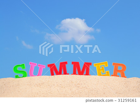 Summer letters on a beach sand Summer letters on a beach sand 31259161