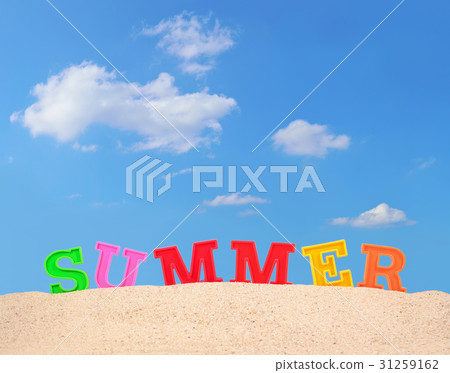 Summer letters on a beach sand Summer letters on a beach sand 31259162