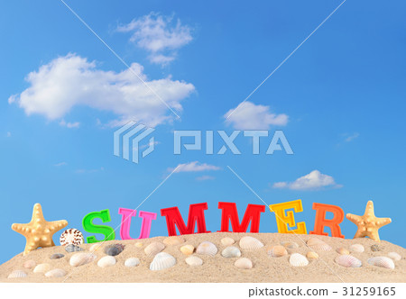 Summer letters on a beach sand Summer letters on a beach sand 31259165