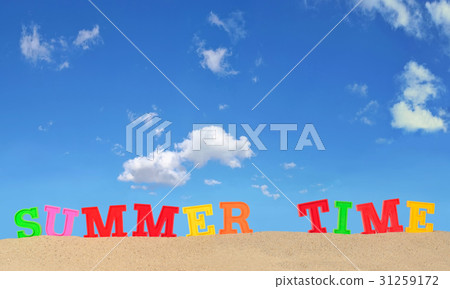 Summer time letters on a beach sand Summer time letters on a beach sand 31259172