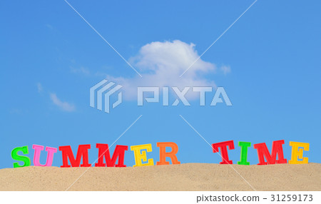 Summer time letters on a beach sand Summer time letters on a beach sand 31259173