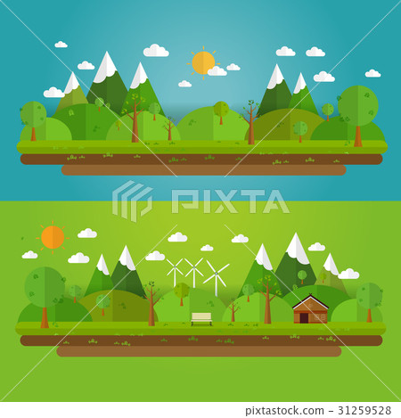 Natural landscape  flat style.  beautiful park 31259528