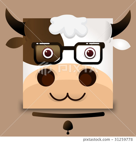 flat vector image of an ox face flat vector image of an ox face 31259778