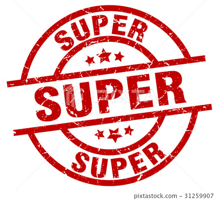 super round red grunge stamp 31259907