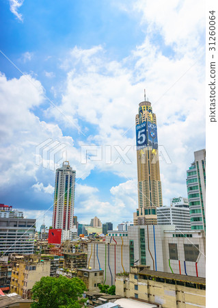 Baiyoke Tower I and II with a cloudy background. 31260064