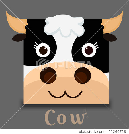 flat vector image of an cow face 31260728