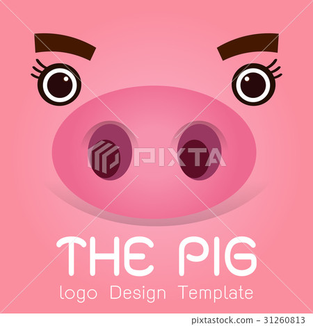 Pig logo design on pink background 31260813