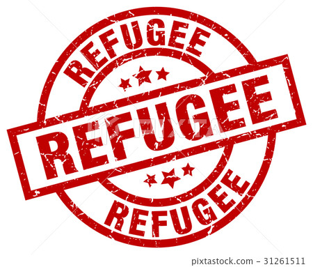 refugee round red grunge stamp refugee round red grunge stamp 31261511