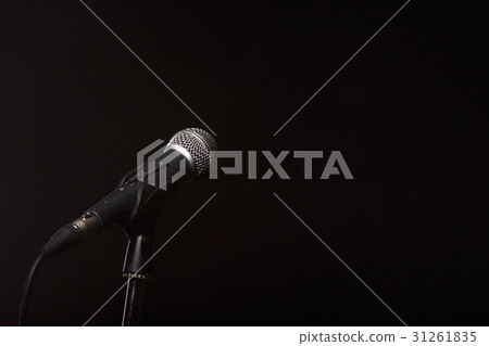 Microphone on empty black background 31261835