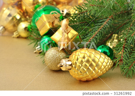 Gold bump and Christmas decorations Gold bump and Christmas decorations 31261992