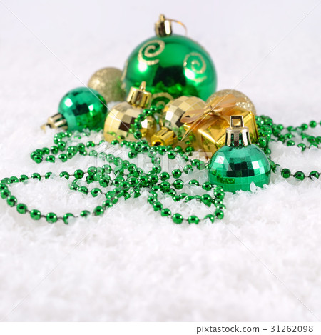 Golden and green Christmas decorations Golden and green Christmas decorations 31262098