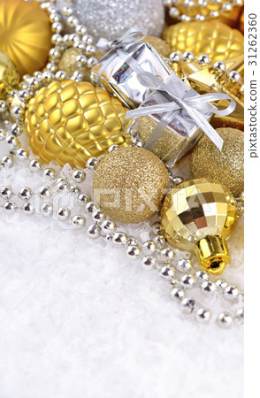 Golden and silver Christmas decorations Golden and silver Christmas decorations 31262360