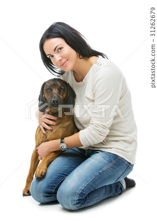 Beautiful girl with dog Beautiful girl with dog 31262679