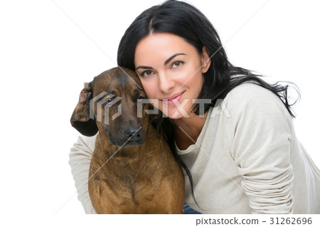 Beautiful girl with dog Beautiful girl with dog 31262696