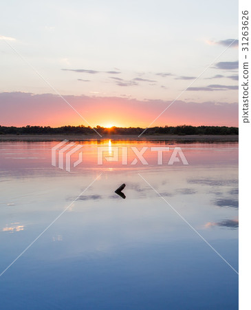 sunset on the lake as a backdrop sunset on the lake as a backdrop 31263626