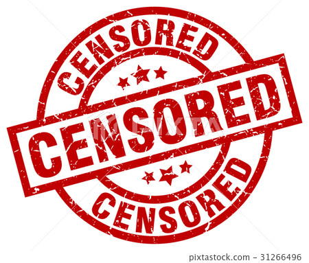 Censored Round Red Grunge Stamp Stock Illustration