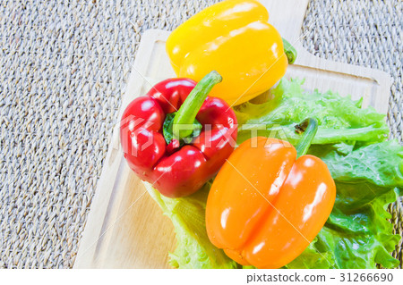 Bulgarian sweet pepper of red and yellow color  31266690