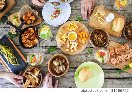 Family dinner top view 31266702